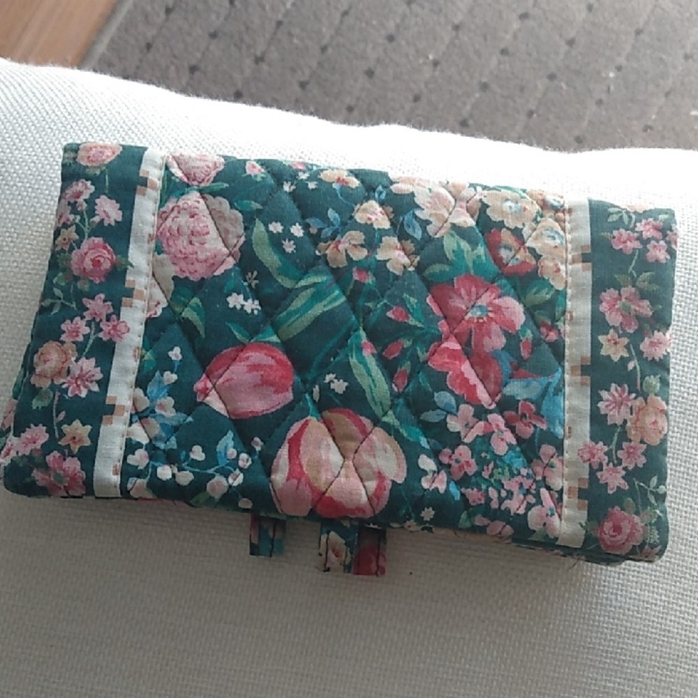 Floral Quilted Check Book Cover